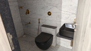 Bathroom in 3 BHK Apartment at Unique K Shire, Punawale – for Rent