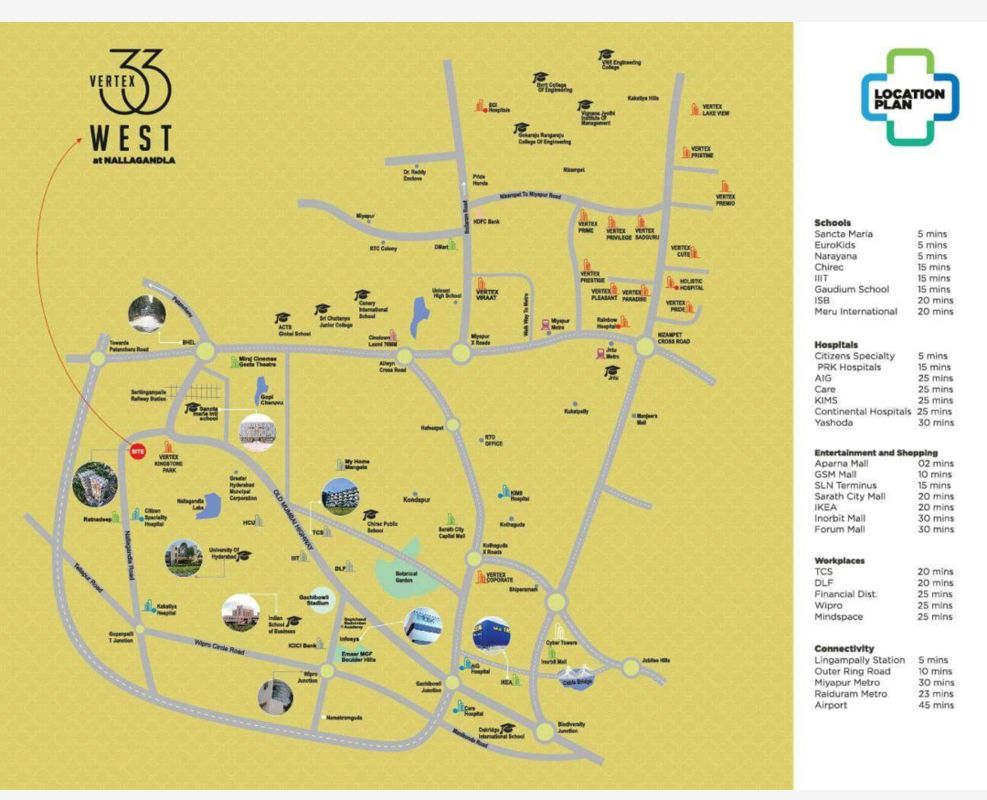 3 BHK + Pooja Room 1785 Sq.Ft. Apartment in Vertex 33 West