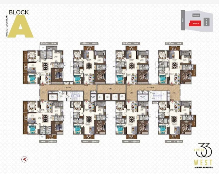 Master Plan, vertex-33-west 3 Bedroom 1785 Sq.Ft. Apartment In Nallagandla Hyderabad 10262814