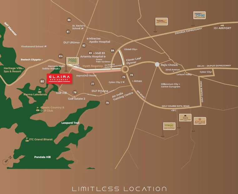 Map Location, conscient-elaira-residences 4 Bedroom 2495 Sq.Ft. Apartment In Sector 80 Gurgaon 10262835