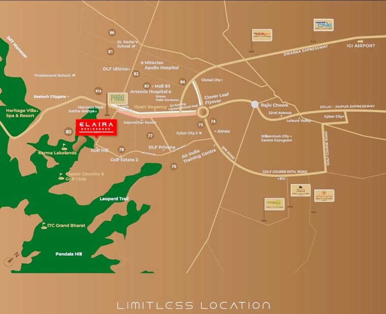 Map Location, conscient-elaira-residences 3 Bedroom 1995 Sq.Ft. Apartment In Sector 80 Gurgaon 10217024