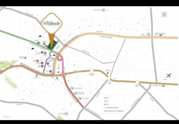 Map Location, m3m-soulitude 3 Bedroom 1494 Sq.Ft. Apartment In Sector 89 Gurgaon 10263224
