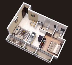 Floor Plan in 1 BHK Apartment at Venkatesha J Prime Swastik, Giravale – for Sale