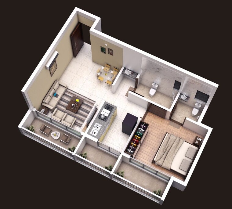 Floor Plan, venkatesha-j-prime-swastik 1 Bedroom 657 Sq.Ft. Apartment In Giravale Navi Mumbai 10263786