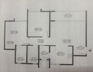 Floor Plan in 2 BHK Apartment at Prestige Ferns Residency, Harlur – for Sale