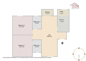 Floor Plan in 2 BHK Apartment at Prestige Ferns Residency, Harlur – for Sale