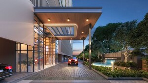 Building Lobby in 4 BHK Apartment at Kumar Parth Towers, Baner – for Sale