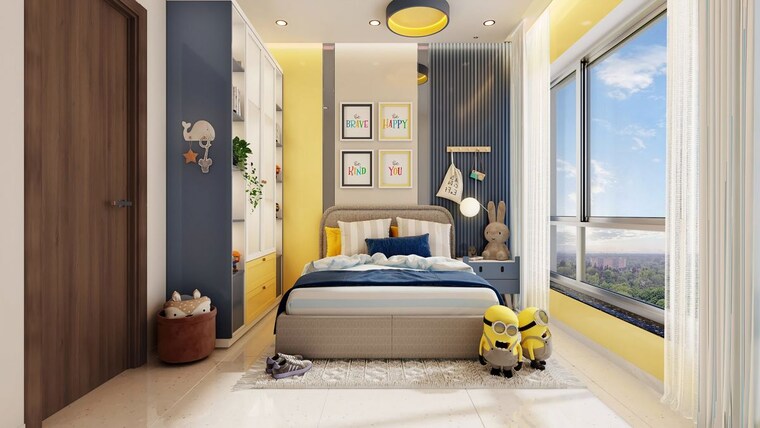 Bedroom, kumar-parth-towers 3 Bedroom 1100 Sq.Ft. Apartment In Baner Pune 10265339