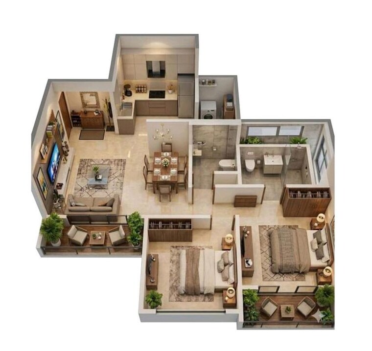 Floor Plan, punawale 2 Bedroom 706 Sq.Ft. Apartment In Punawale Pune 10265862