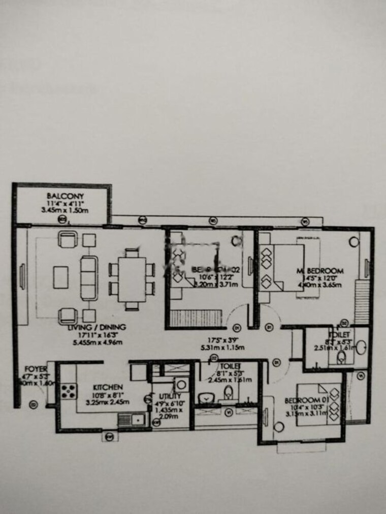 Floor Plan, godrej-aqua 3 Bedroom 1190 Sq.Ft. Apartment In International Airport Road Bangalore 10266135