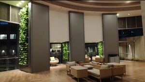 Living Room in 4 BHK Apartment at Lodha World Crest, Worli – for Rent