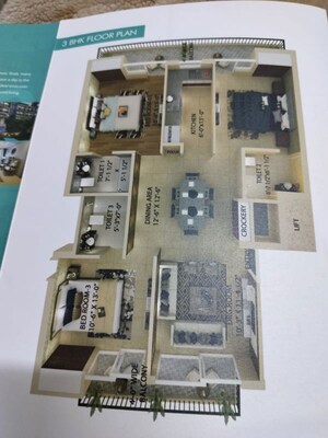 Floor Plan in 3 BHK Apartment at Maxxus Elanza, International Airport Road – for Sale