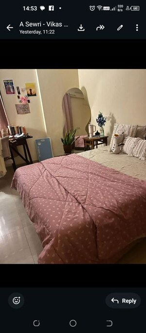 Bedroom in 3 BHK Apartment at Dosti Flamingos, Parel – for Rent