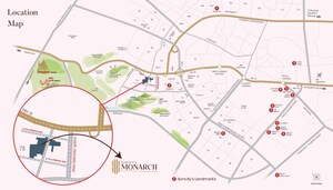 3 BHK Apartment – Map Location View at Suncity Monarch Residences, Sector 78 - for Sale