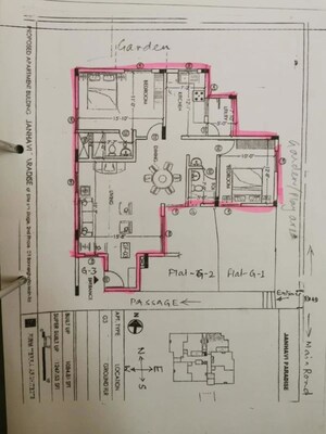 Floor Plan in 2 BHK Apartment at Akshayanagar – for Sale
