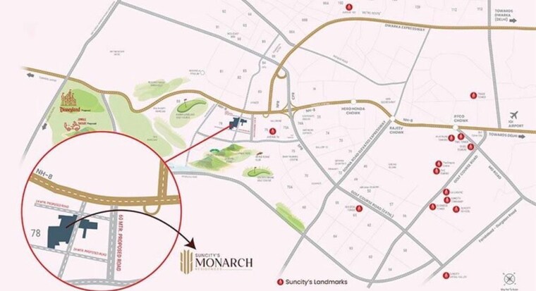 Map Location, suncity-monarch-residences 4 Bedroom 3150 Sq.Ft. Apartment In Sector 78 Gurgaon 10268365