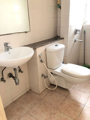 Bathroom in 3.5 BHK Apartment at Unitech Uniworld Downtown, Rajarhat – for Rent