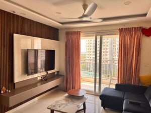 Living Room in 3 BHK Apartment at Puravankara Palm Beach, Hennur – for Rent