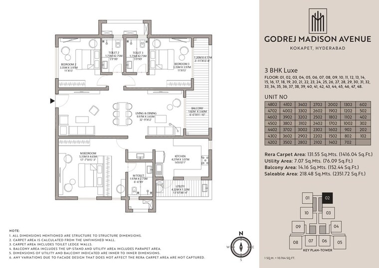 Floor Plan, godrej-madison-avenue 3 Bedroom 2350 Sq.Ft. Apartment In Kokapet Hyderabad 10269098