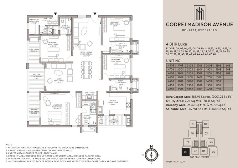 Floor Plan, godrej-madison-avenue 3 Bedroom 2350 Sq.Ft. Apartment In Kokapet Hyderabad 10269098