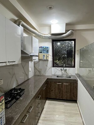 Kitchen in 1 BHK Builder Floor at Ansal Sushant Apartments, Sushant Lok I – for Rent