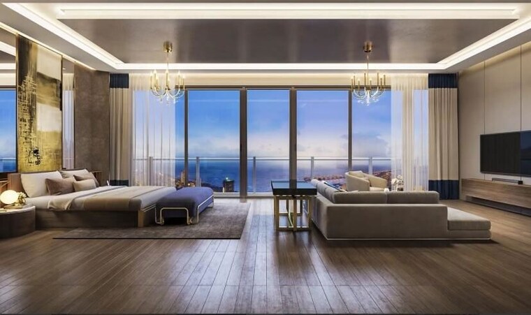 Living Room, sugee-marina-bay 4 Bedroom 3690 Sq.Ft. Apartment In Worli Mumbai 10269579