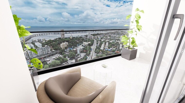Balcony, techno-aakasa 3 Bedroom 1300 Sq.Ft. Apartment In Worli Mumbai 10269595