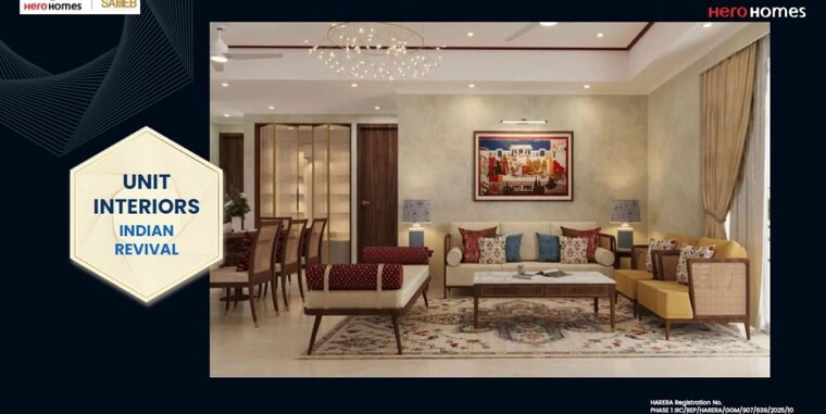 Living Room, hero-homes-palatial 3 Bedroom 1446 Sq.Ft. Apartment In Sector 104 Gurgaon 10235639