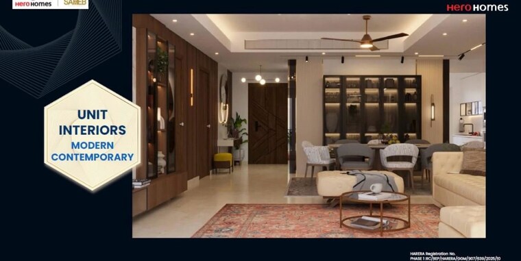 Living Room, hero-homes-palatial 3 Bedroom 1446 Sq.Ft. Apartment In Sector 104 Gurgaon 10235639