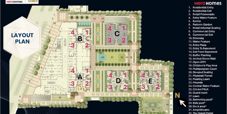 Master Plan, hero-homes-palatial 3 Bedroom 1446 Sq.Ft. Apartment In Sector 104 Gurgaon 10235639