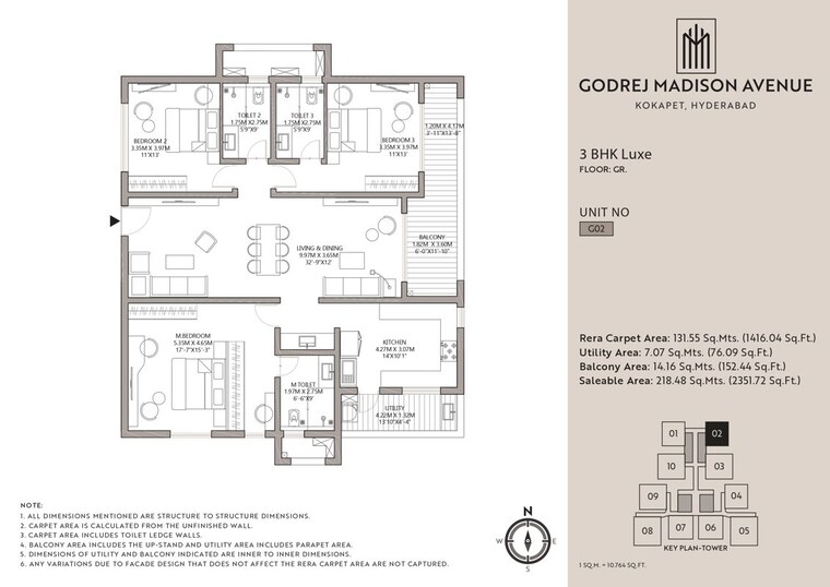 Floor Plan, godrej-madison-avenue 3 Bedroom 2500 Sq.Ft. Apartment In Kokapet Hyderabad 10269205