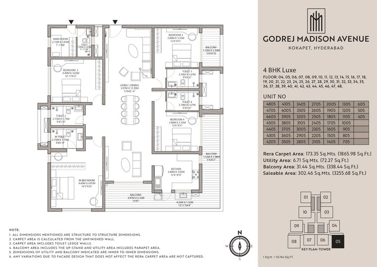 Floor Plan, godrej-madison-avenue 3 Bedroom 2500 Sq.Ft. Apartment In Kokapet Hyderabad 10269205