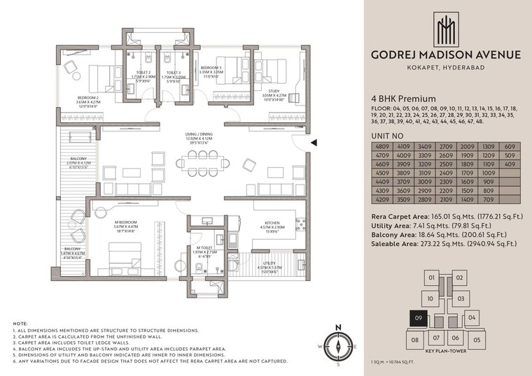 Floor Plan, godrej-madison-avenue 3 Bedroom 2500 Sq.Ft. Apartment In Kokapet Hyderabad 10269205