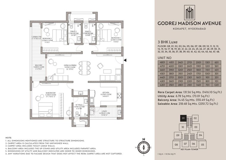 Floor Plan, godrej-madison-avenue 3 Bedroom 2900 Sq.Ft. Apartment In Kokapet Hyderabad 10270161