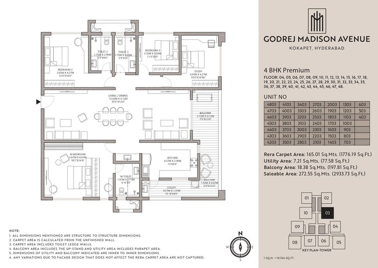 Floor Plan, godrej-madison-avenue 3 Bedroom 2900 Sq.Ft. Apartment In Kokapet Hyderabad 10270161