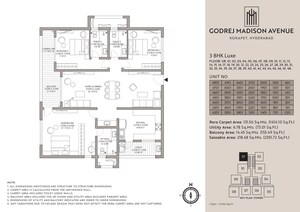 Floor Plan in 4 BHK Apartment at Godrej Madison Avenue, Kokapet – for Sale