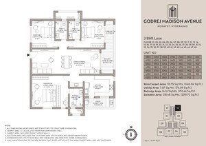 Floor Plan in 4 BHK Apartment at Godrej Madison Avenue, Kokapet – for Sale