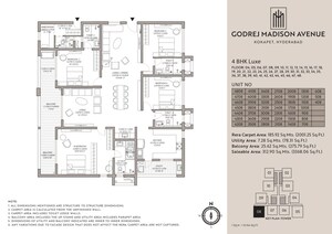 Floor Plan in 4 BHK Apartment at Godrej Madison Avenue, Kokapet – for Sale