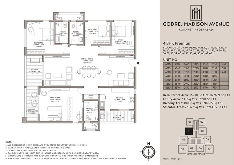 Floor Plan, godrej-madison-avenue 4 Bedroom 3350 Sq.Ft. Apartment In Kokapet Hyderabad 10270229