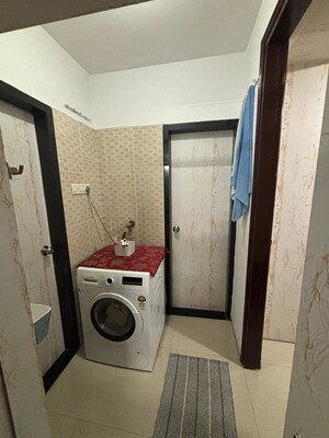 Bathroom in 1 BHK Apartment at Hyde Park CHS, Kharghar – for Rent