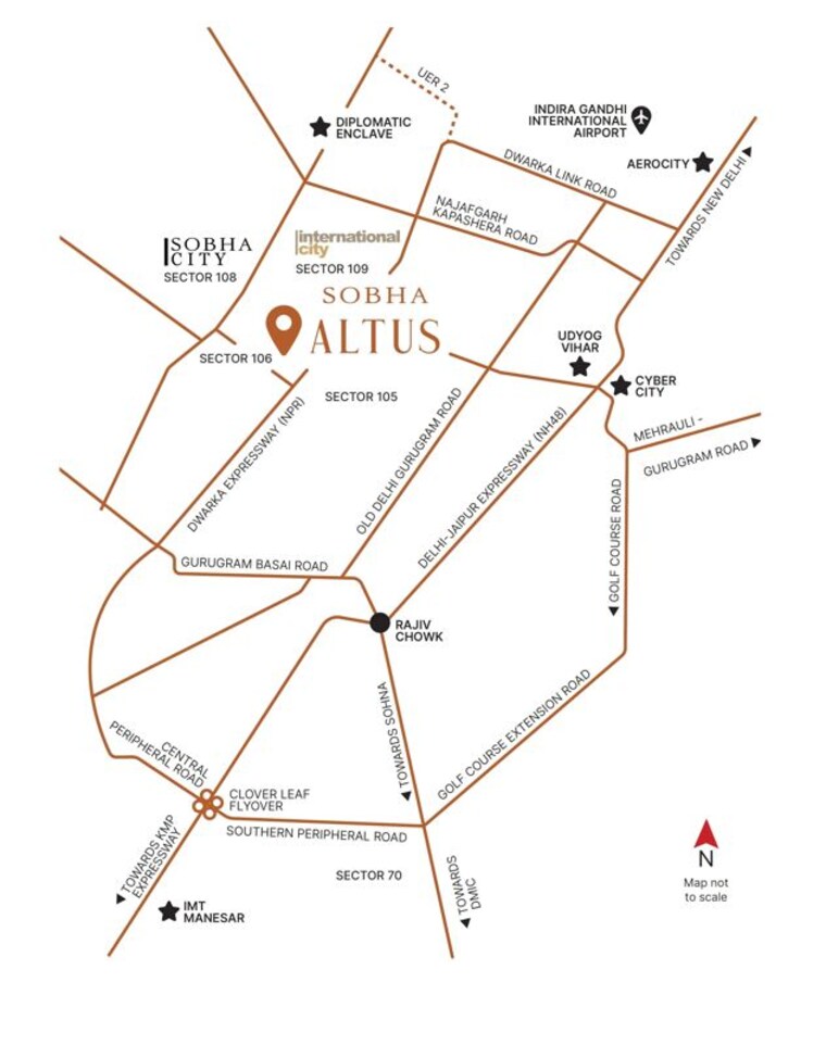 Map Location, sobha-altus Studio 678 Sq.Ft. Apartment In Sector 106 Gurgaon 10274651