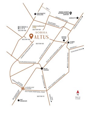 Studio Apartment – Map Location View at Sobha Altus, Sector 106 - for Sale