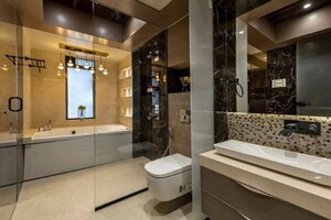 Bathroom in 3 BHK Apartment at Ikebana, Matunga East – for Rent