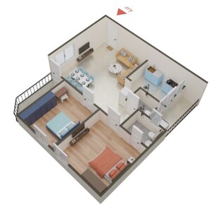 Floor Plan in 2 BHK Apartment at RV Vivekananda Heights, Bongloor – for Sale