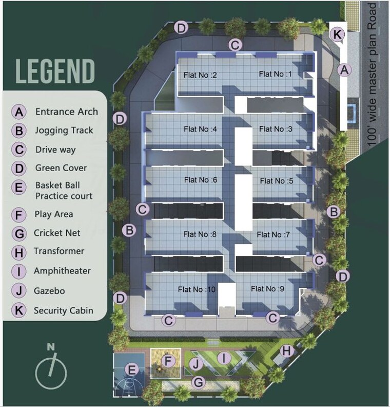 Master Plan, rv-vivekananda-heights 2 Bedroom 1095 Sq.Ft. Apartment In Bongloor Hyderabad 10276932