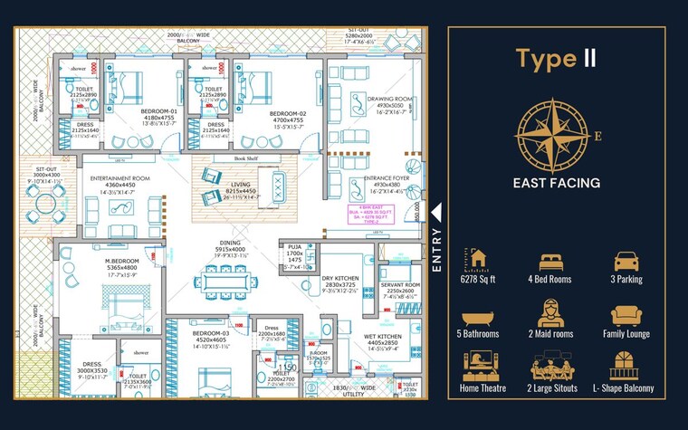 Floor Plan, elegantea-skyven 4 Bedroom 5662 Sq.Ft. Apartment In Kokapet Hyderabad 10278151