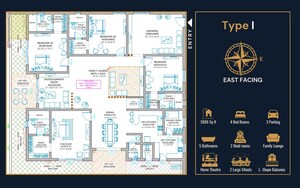 Floor Plan in 4 BHK Apartment at Elegantea Skyven, Kokapet – for Sale