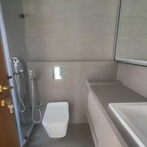 Bathroom in 3 BHK Apartment at Rohan Lifescapes Aquino, Prabhadevi – for Rent