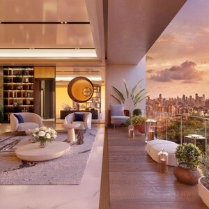 Living Room in 4 BHK Apartment at Piramal Aranya, Byculla – for Rent