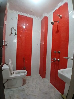 Bathroom in 3 BHK Apartment at Chattarpur – for Rent